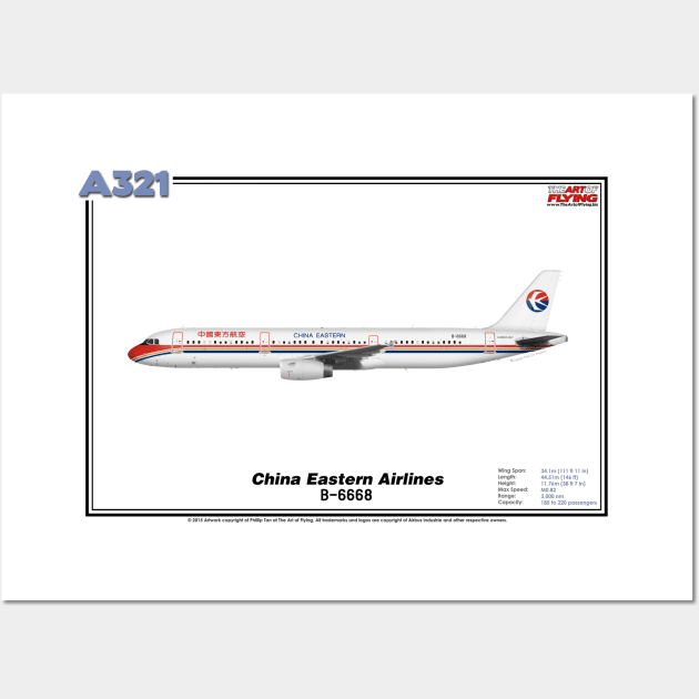 Airbus A321 - China Eastern Airlines (Art Print) Wall Art by TheArtofFlying